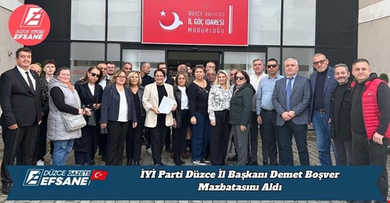 İYİ Parti Düzce İl Başkanı Demet Boşver Mazbatasını Aldı