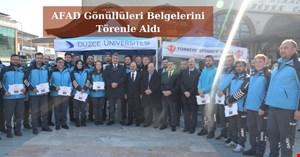 AFAD Gönüllüsü Belgelerini Törenle Aldı