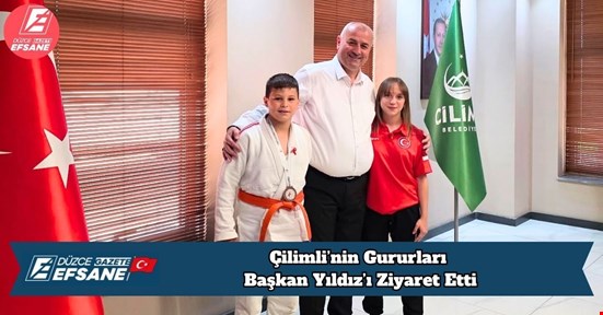 Çilimli’nin Gururları Başkan Yıldız’ı Ziyaret Etti