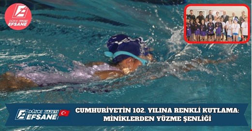 CUMHURİYETİN 102. YILINA RENKLİ KUTLAMA: MİNİKLERDEN YÜZME ŞENLİĞİ
