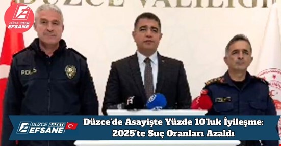 Düzce’de Asayişte Yüzde 10’luk İyileşme: 2025’te Suç Oranları Azaldı