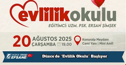 Düzce’de “Evlilik Okulu” Başlıyor