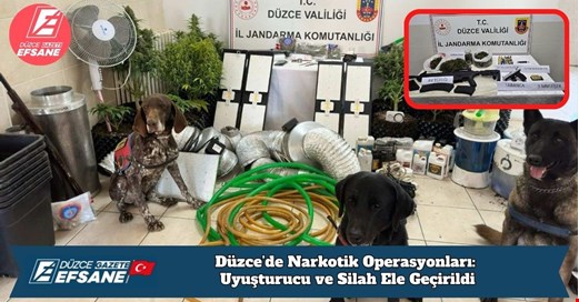 Düzce’de Narkotik Operasyonları: Uyuşturucu ve Silah Ele Geçirildi