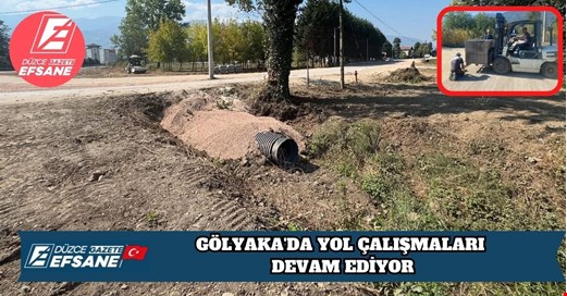 GÖLYAKA'DA YOL ÇALIŞMALARI DEVAM EDİYOR