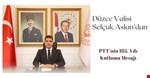 Vali Aslan’dan PTT’nin 185. Yılına Kutlama Mesajı