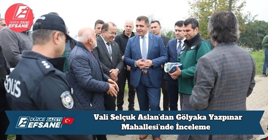 Vali Selçuk Aslan’dan Gölyaka Yazpınar Mahallesi’nde İnceleme