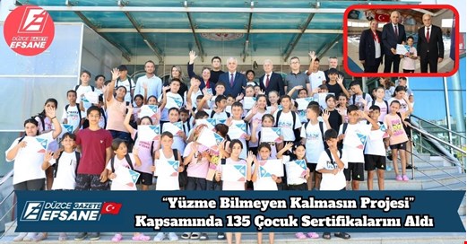“Yüzme Bilmeyen Kalmasın Projesi” Kapsamında 135 Çocuk Sertifikalarını Aldı