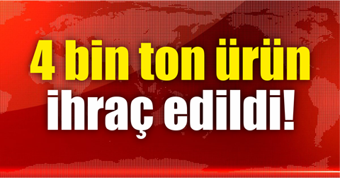 4 bin ton ürün ihraç edildi!