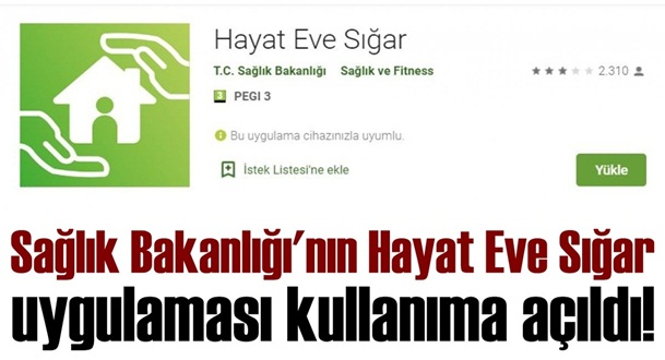 Sağlık Bakanlığının Hayat Eve Sığar uygulaması kullanıma açıldı