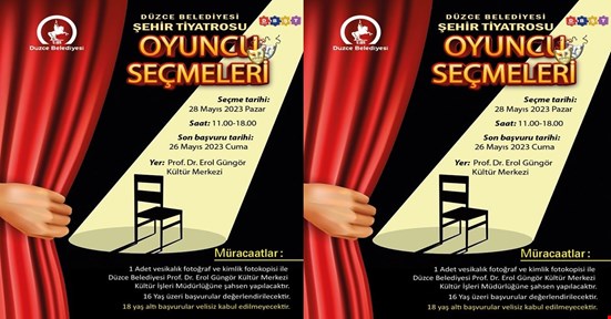 ŞEHİR TİYATROSU YENİ OYUNCULARINI ARIYOR