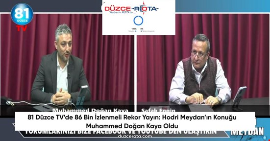 81 Düzce TV’de 86 Bin İzlenmeli Rekor Yayın: Hodri Meydan’ın Konuğu Muhammed Doğan Kaya Oldu