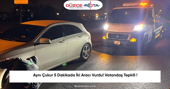 Aynı Çukur 5 Dakikada İki Aracı Vurdu! Vatandaş Tepkili !