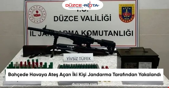 Bahçede Havaya Ateş Açan İki Kişi Jandarma Tarafından Yakalandı