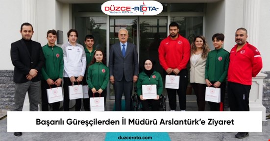Başarılı Güreşçilerden İl Müdürü Arslantürk’e Ziyaret