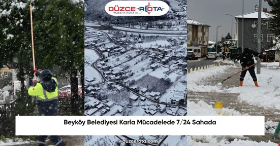 Beyköy Belediyesi Karla Mücadelede 7/24 Sahada