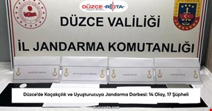 Düzce’de Kaçakçılık ve Uyuşturucuya Jandarma Darbesi: 14 Olay, 17 Şüpheli