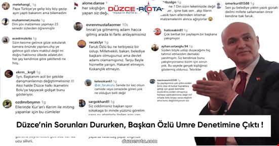 Düzce’nin Sorunları Dururken, Başkan Özlü Umre Denetimine Çıktı !