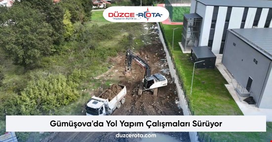 Gümüşova'da Yol Yapım Çalışmaları Sürüyor