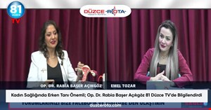 Kadın Sağlığında Erken Tanı Önemli; Op. Dr. Rabia Başer Açıkgöz 81 Düzce TV'de Bilgilendirdi