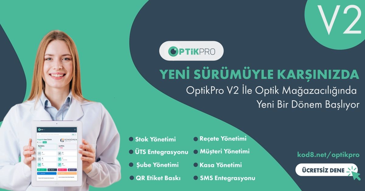 Kod8 Yazılım Teknolojileri’nden Optik Mağazaları İçin Yeni Dönem: OptikPro V2.0.0 Yayında
