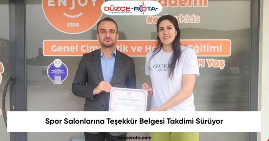 Spor Salonlarına Teşekkür Belgesi Takdimi Sürüyor