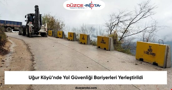 Uğur Köyü’nde Yol Güvenliği Bariyerleri Yerleştirildi