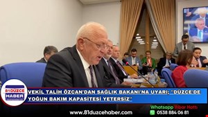 Vekil Talih Özcan'dan Sağlık Bakanı'na Uyarı; ''Düzce'de Yoğun Bakım Kapasitesi Yetersiz''
