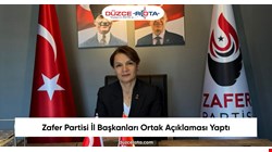 Zafer Partisi İl Başkanları Ortak Açıklaması Yaptı