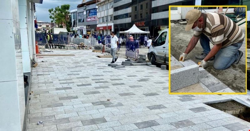 İstanbul Caddesi'nde çalışma devam ediyor...