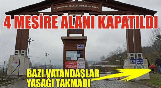 Mesire alanlarına girişler kapatıldı
