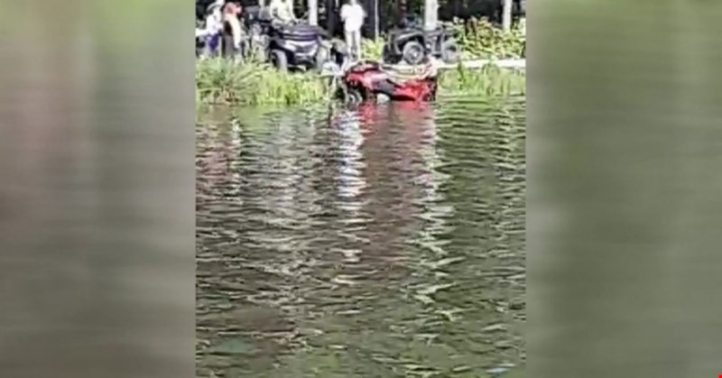 ATV ile göle uçtular!