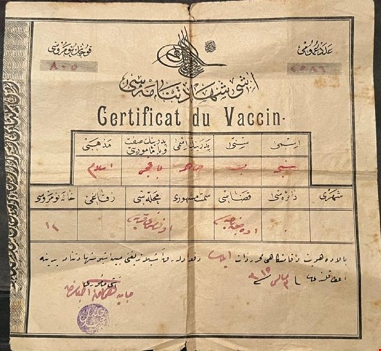 Osmanlı'da Aşı Vesikası