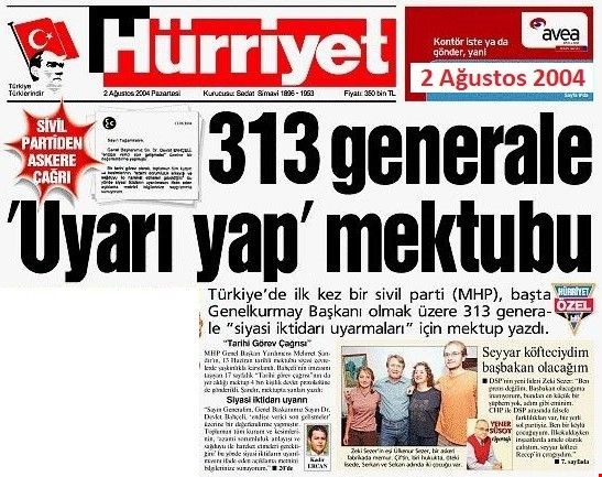 Bahçeli 2004’te 313 muvazzaf generale ‘Hükümete uyarı yapın’ mektubu yazmıştı