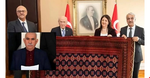 Öcalan Bahçeli'ye kilim hediye etti: Bu kilime Barış ve Demokrasi adını veriyorum