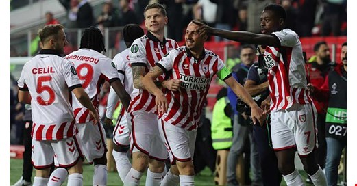 Samsunspor, Konferans Ligi'nde gol yemeden üçte üç yaptı