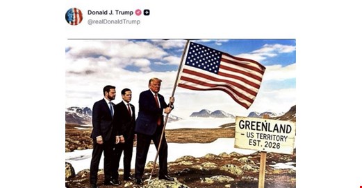 Trump Macron’un mesajını ifşa etti, yapay zekayla Grönland’a bayrak dikti