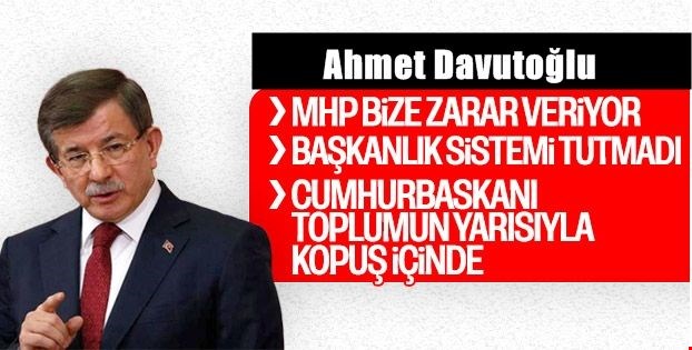 Davutoğlu...Cumhurbaşkanlığı toplumun yarısı ile kopuş yaşıyor