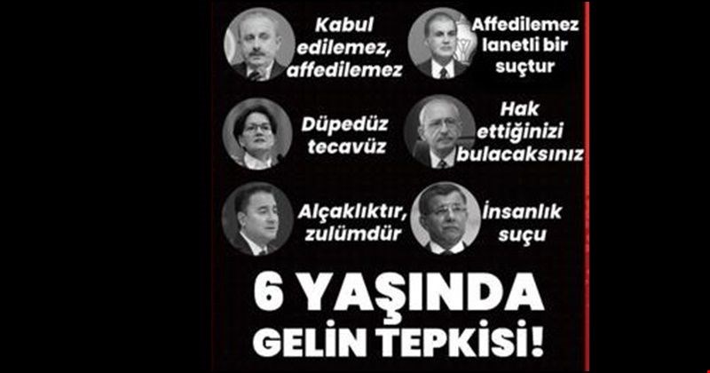 6 yaşında gelin! Siyasilerden tepki yağdı