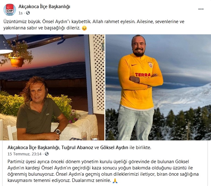 onsel aydin bugun topraga veriliyor akcakoca tv
