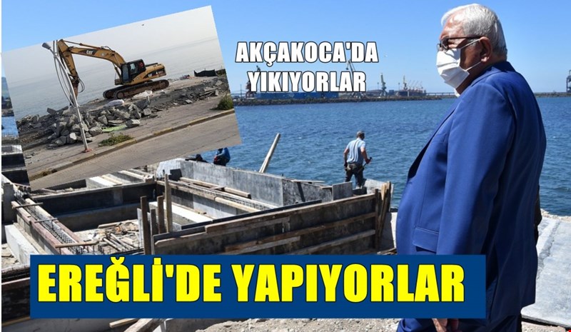 Akçakoca'da yıkılıyor, Kdz. Ereğli’ye balık restoranı yapılıyor