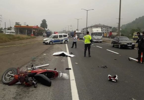 Tırın çarptığı motosikletin sürücüsü öldü
