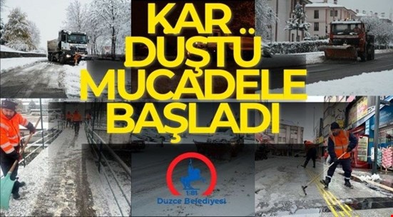 KAR DÜŞTÜ, BELEDİYE EKİPLERİ TEYAKKUZA GEÇTİ .