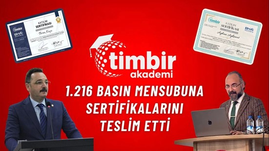 TİMBİR  Basın Mensuplarına Sertifikaları TESLİM ETTİ
