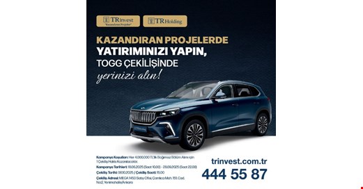 TRinvest’ten Yatırımcılara Büyük Fırsat: Konut Alımlarına Özel TOGG Kampanyası!