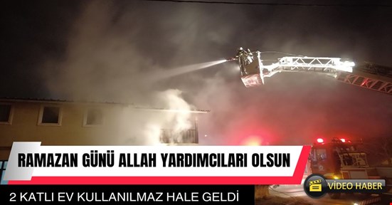 2 katlı ev yangında kullanılmaz hale geldi