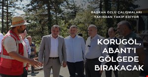 Başkan Özlü, Korugöl yolunda çalışmaları bizzat kontrol etti