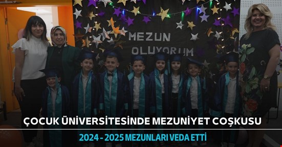 Çocuk üniversitesinde mezuniyet coşkusu