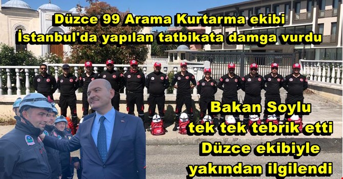 Düzce 99 Arama - Kurtarma ekibi İstanbul'da Düzce'yi temsil etti