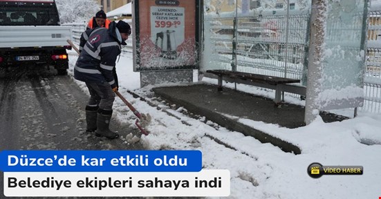Düzce Belediyesi ekipleri kar düşer düşmez sahaya indi