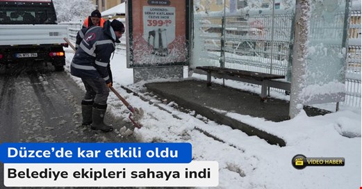 Düzce Belediyesi ekipleri kar düşer düşmez sahaya indi